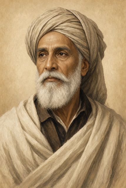 Illustrated portrait of Khan Abdul Ghaffar Khan