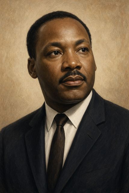 Illustrated portrait of Martin Luther King Jr.