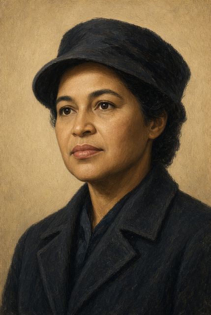 Illustrated portrait of Rosa Parks